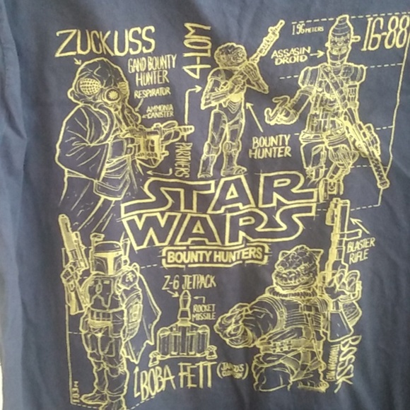 Star Wars Men's Short Sleeve T-shirt Size Medium Dark Blue with Yellow Graphics - Picture 4 of 6